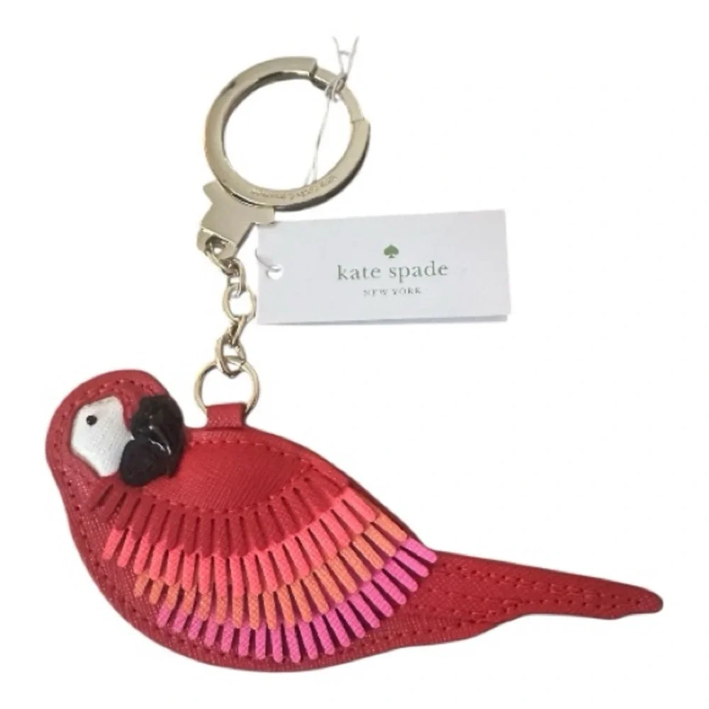 Kate‎ Spade Vibrant Leather Parrot Keychain or Bag Charm New